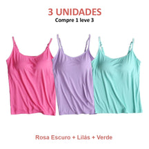 BLUSA REGATA  COM SUTIÃ EMBUTIDO (COMPRE 1 LEVE 3)